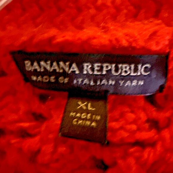 Banana Republic Crochet Star Stitch Wool Sweater Womens XL Tamale Italian Yarn - Picture 11 of 14